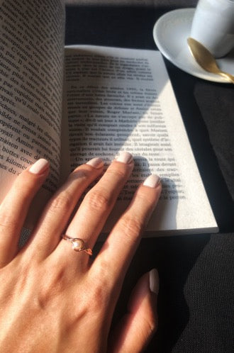 Lunes Atelier Pearl Series - 4mm Akoya Pearl Ring (18k Plated Silver)