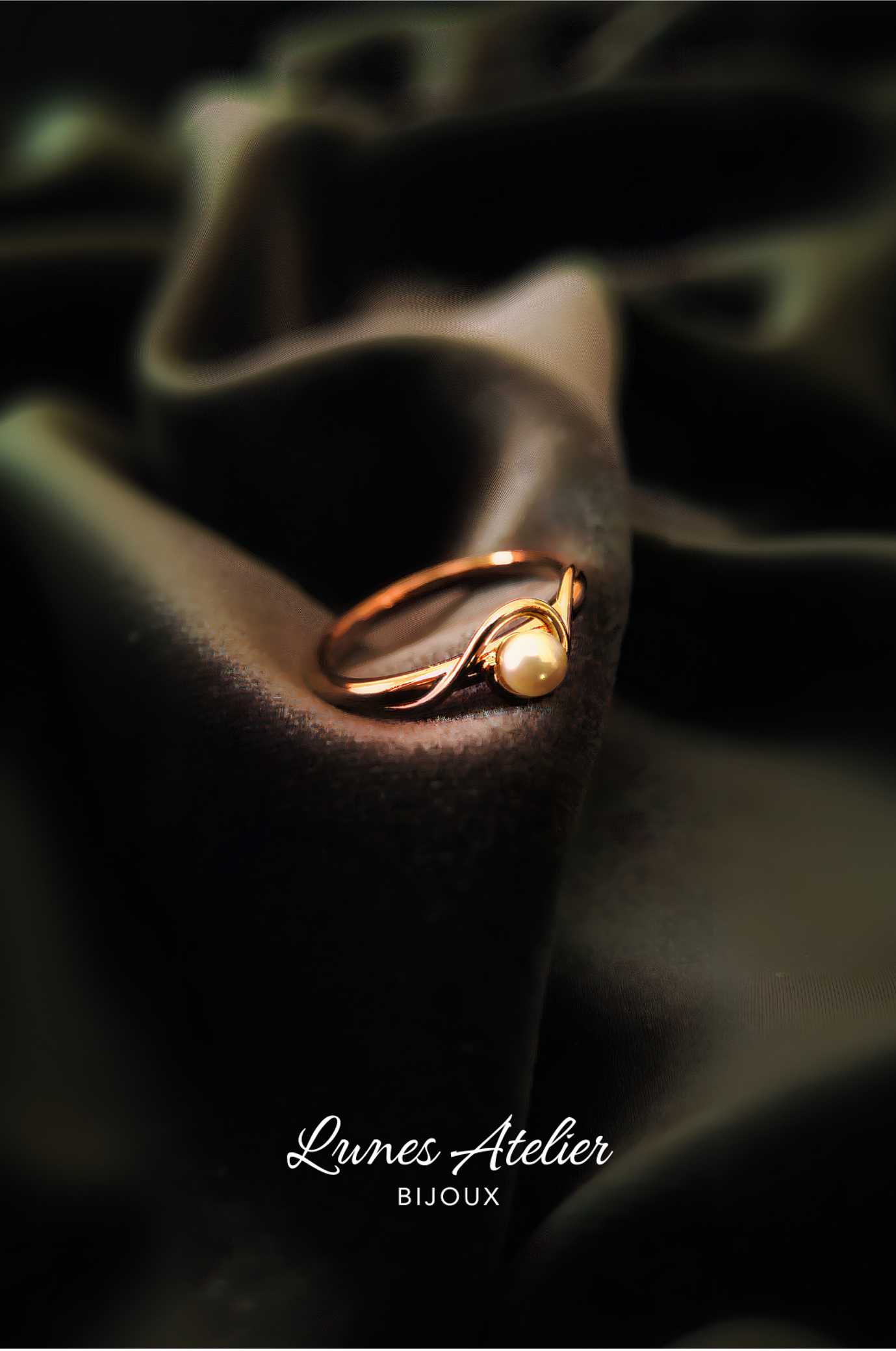 Lunes Atelier Pearl Series - 4mm Akoya Pearl Ring (18k Plated Silver)